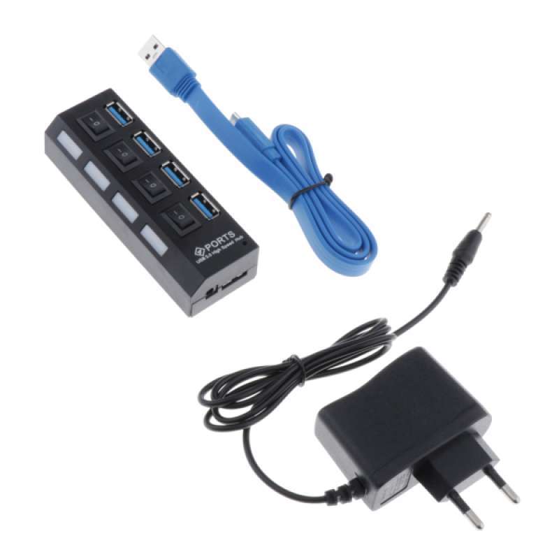 tlongtea65 4 Ports USB 3.0 Hub 5Gbps High Speed On/Off Switches AC Power Adapter for PC tlongtea65 4 Ports USB 3.0 Hub 5Gbps High Speed On/Off Switches AC Power Adapter for PC