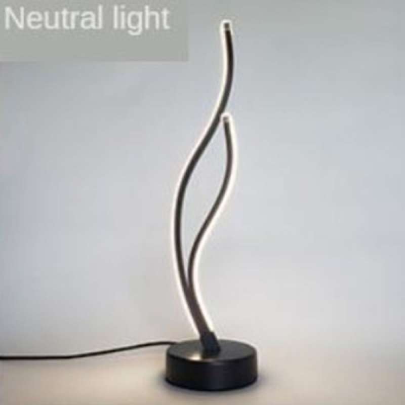 Jual Modern Led Table Lights Curved Double Twist Nightstand Desk Lamp Black Online November 2020 Blibli Com