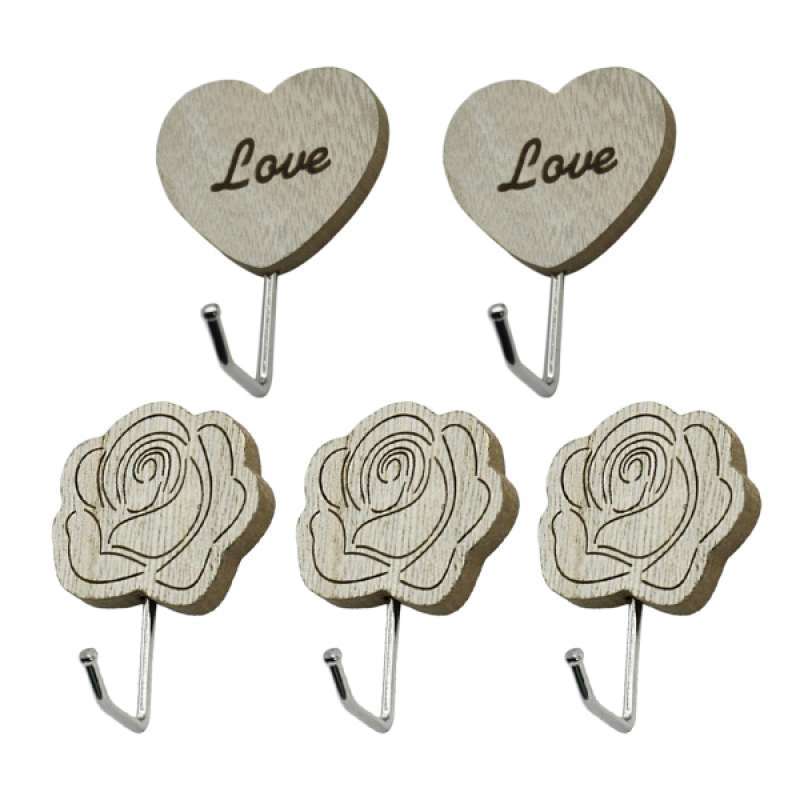 Promo 5x Style Retro Wall Wood Hanger Hook Self Adhesive Home Bathroom Coat Hooks Di Er Homyl China Blibli 5x Style Retro Wall Wood Hanger Hook, Retro Wall Coat Hanger