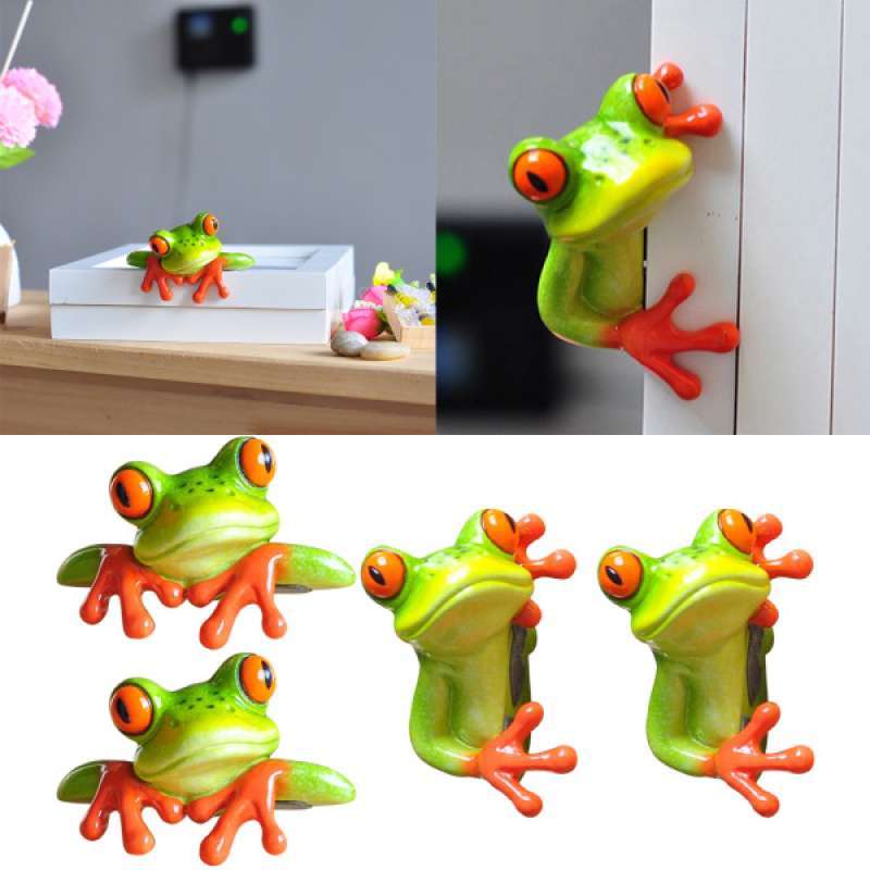 4pcs modern funny 3d frog figurines car office decor ornament children toy