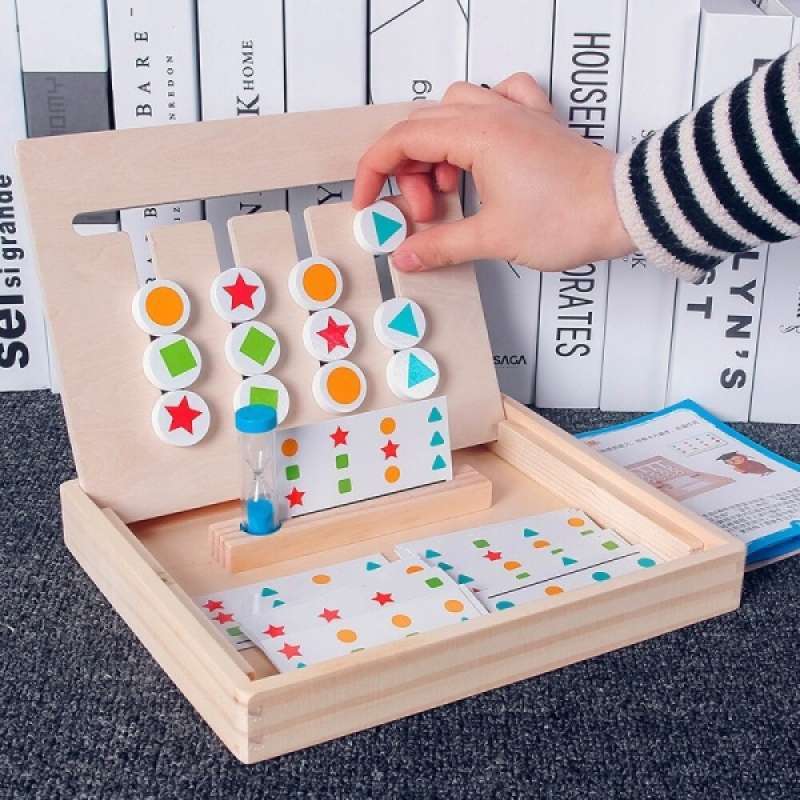 Jual Wooden Blocks Toys Cognitive Color Shape Matching Board Four Color Game Online Januari 2021 Blibli