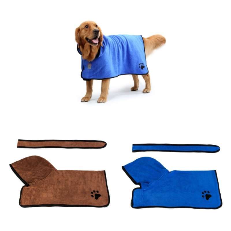 Jual 2pieces Large Dog Drying Towel Robe Dog Bathrobe Soft Super Absorbent Online Desember 2020 Blibli
