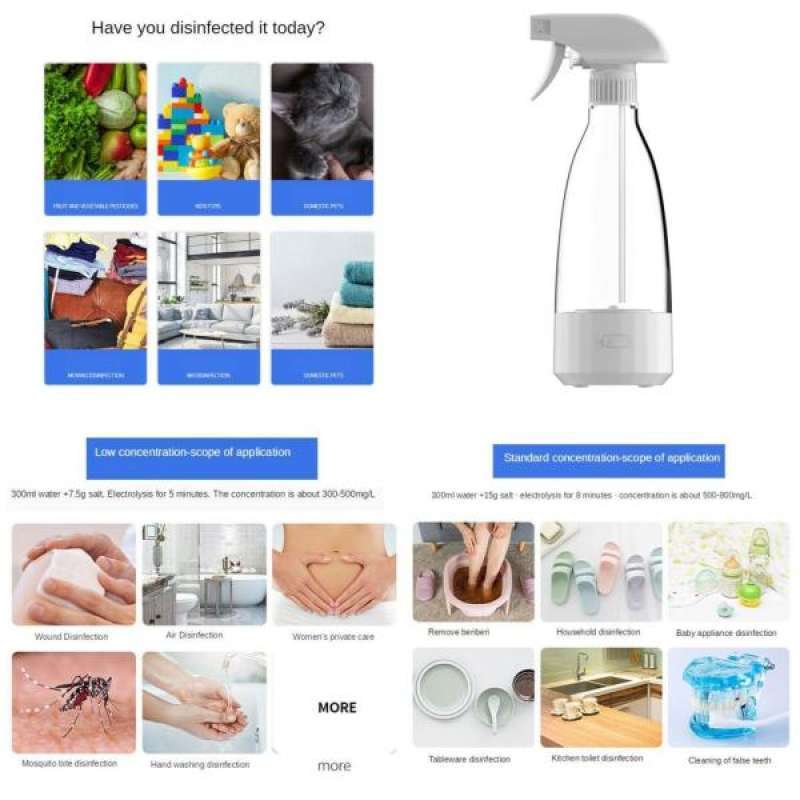 350ml spray bottle electric hypochlorous acid machine disinfection home office