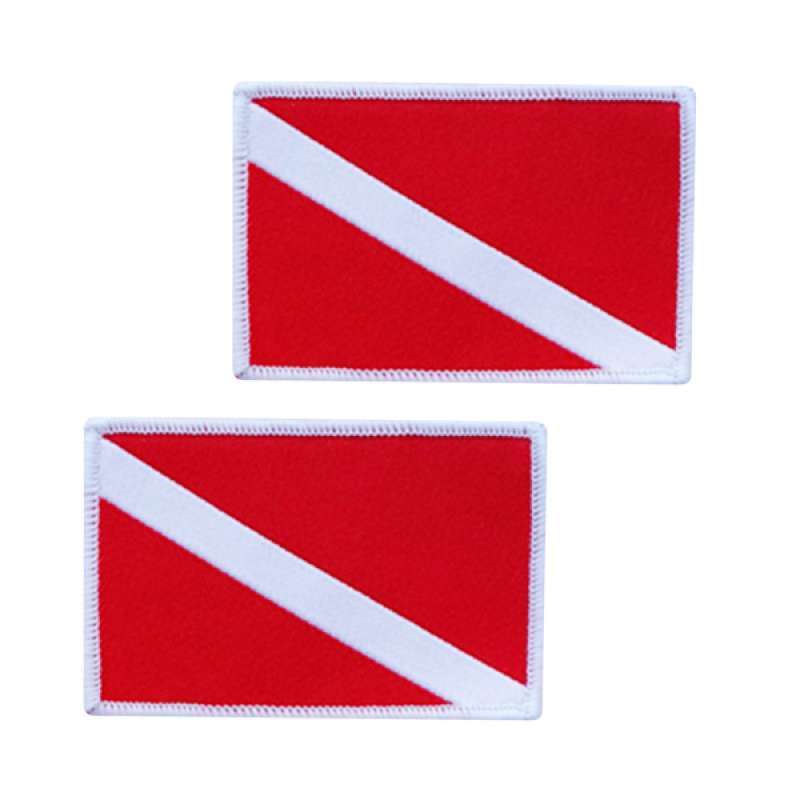 2pcs/Set Dive Flag Patches Embroidered Sew On Badge for Scuba Diver Backpack 