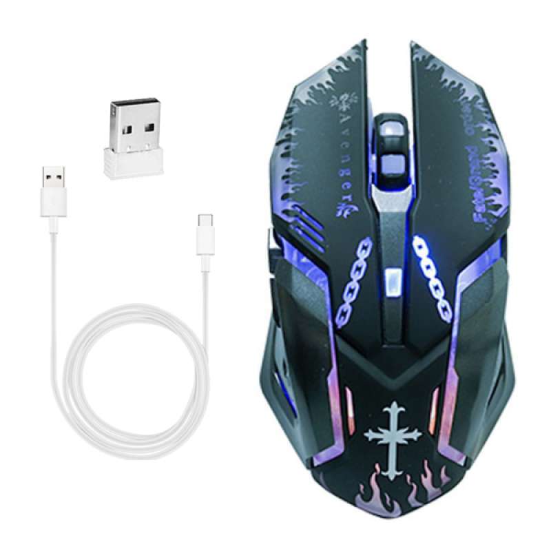 Jual 2 4g Optical Wireless Mouse Usb Rechargeable 7 Color Led Light Mute Buttons Online Desember 2020 Blibli