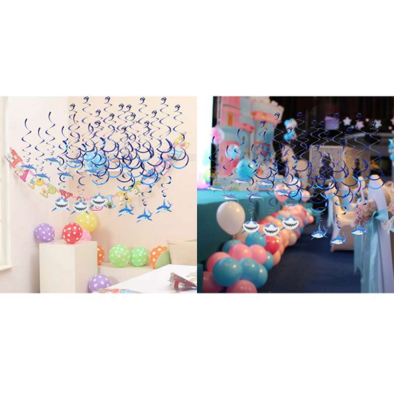 Jual 60pcs Shark Hanging Swirls For Kids Birthday Party Baby Shower Decoration Online Januari 2021 Blibli