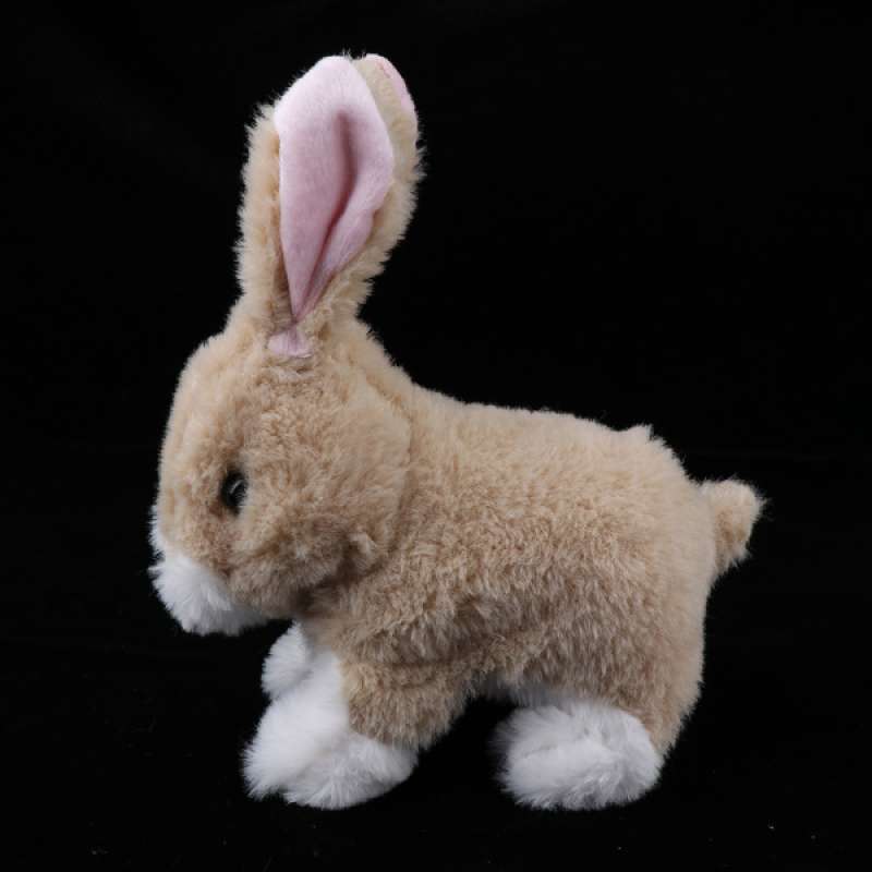 White Battery Operated Hopping Rabbit Bunny Animated Plush Stuffed Toy 