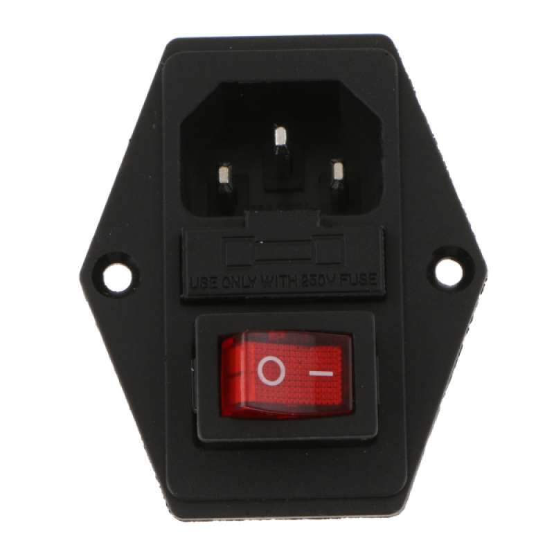 10A 120V IEC320 Inlet Module Plug Fuse Switch Male Power Socket