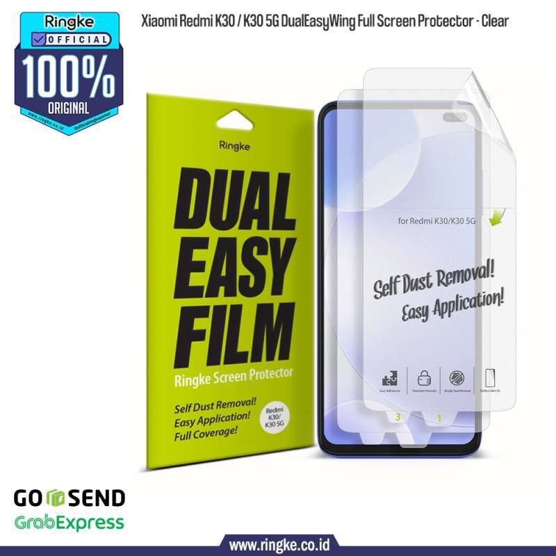 Ringke K30 K30 5G DualEasyWing Full Screen Protector Full Screen  Protector Anti Gores Screen Guard PET GEL Mudah Pasang Self Healing