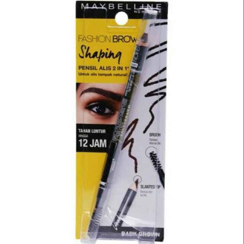 Jual Maybelline Fashion Brow Pensil Alis 2in1 Dark Brown Online Desember 2020 Blibli