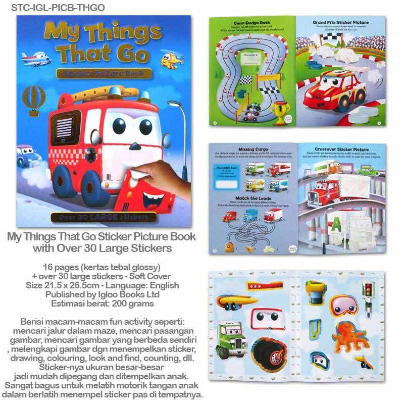 Jual My Things That Go Sticker Picture Book With Over 30 Large Stickers Online November 2020 Blibli Com