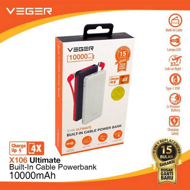 Jual Powerbank Veger X106 Ultimate Real Capacity Online November 2020 Blibli Com