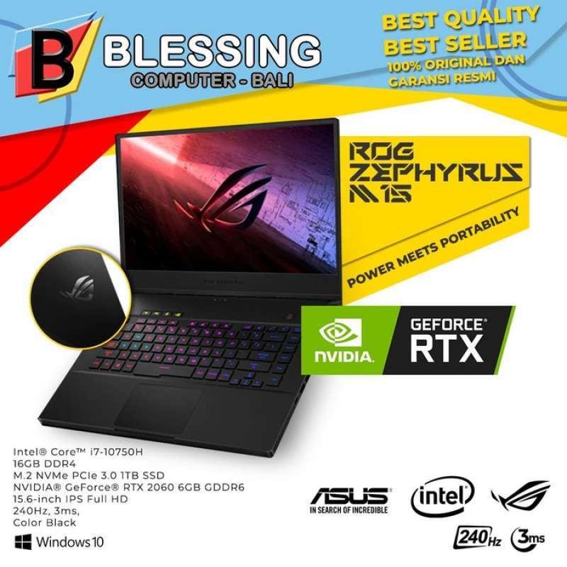 Jual Asus Rog Zephyrus M15 Gu502lv I7r6c8t I7 10750h 16gb 1tb Rtx 2060 W10 Online November 2020 Blibli