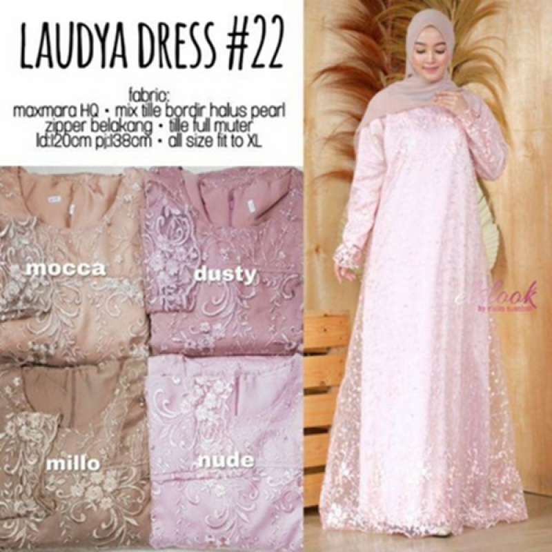 Jual Laudya Dress By Elsire Ready Stok Tile Brokat Premium Dress Mutiara Gilter Busuii Online Januari 2021 Blibli