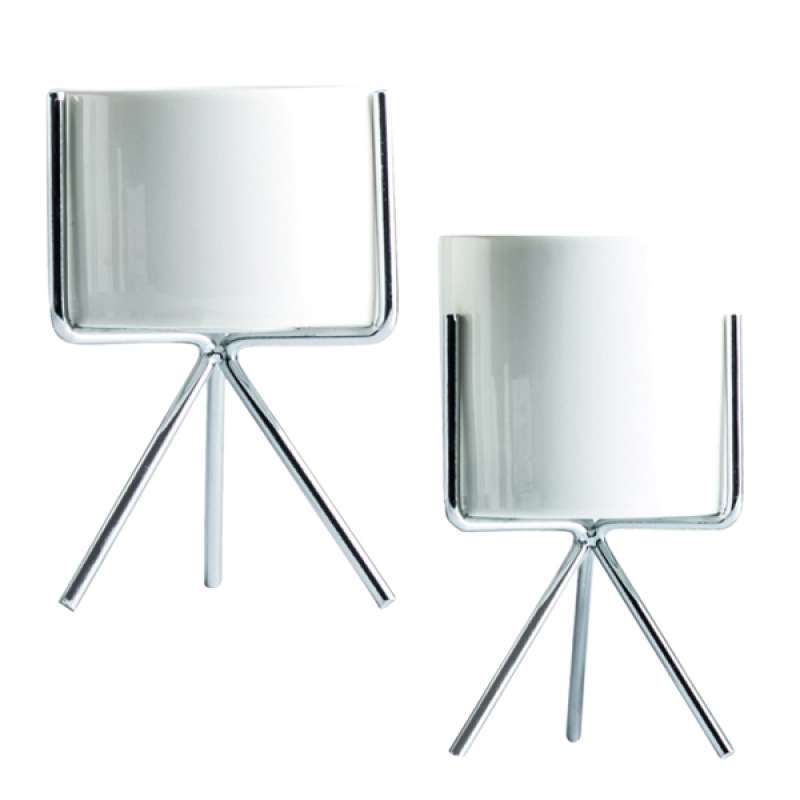 Jual 2pcs Mini Plant Display Stands Flower Pot Coffee Shop Table Silver S And M Online Oktober 2020 Blibli Com