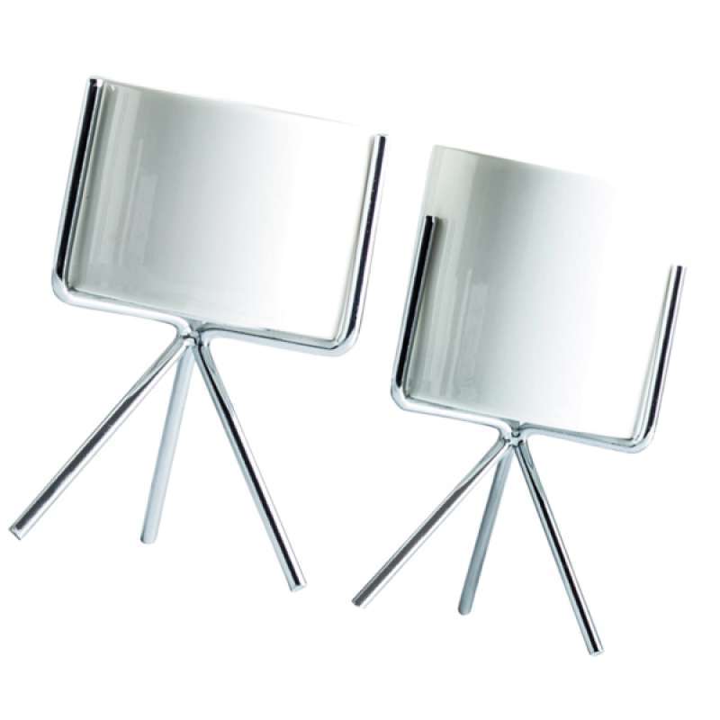 Jual 2pcs Mini Plant Display Stands Flower Pot Coffee Shop Table Silver S And M Online Oktober 2020 Blibli Com