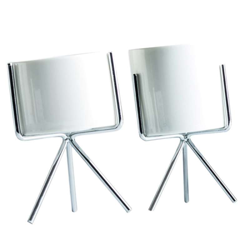 Jual 2pcs Mini Plant Display Stands Flower Pot Coffee Shop Table Silver S And M Online Oktober 2020 Blibli Com