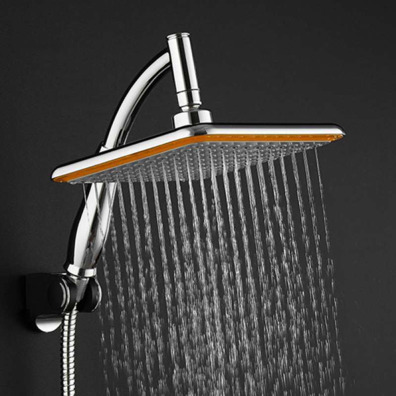 8" Square Rainfall Shower Head Stainless Steel Bathroom Ultra-thin Top Sprayer 