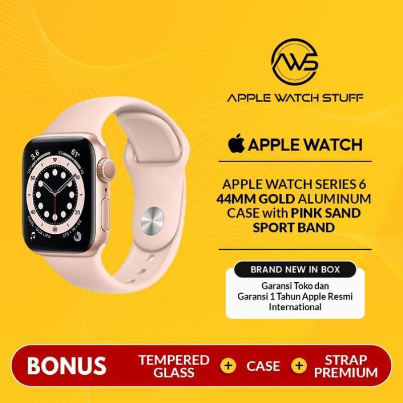 Jual Apple Watch Series 6 Gold Aluminum Case 40mm With Pink Sand Sport Band Gps Online Oktober 2020 Blibli Com