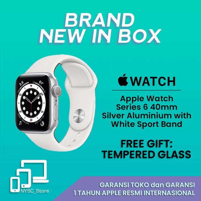 Jual Apple Watch Series 6 Silver Aluminum Case 40mm With White Sport Band Gps Online November 2020 Blibli