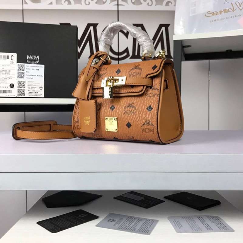 Mcm heritage visetos small satchel hot sale