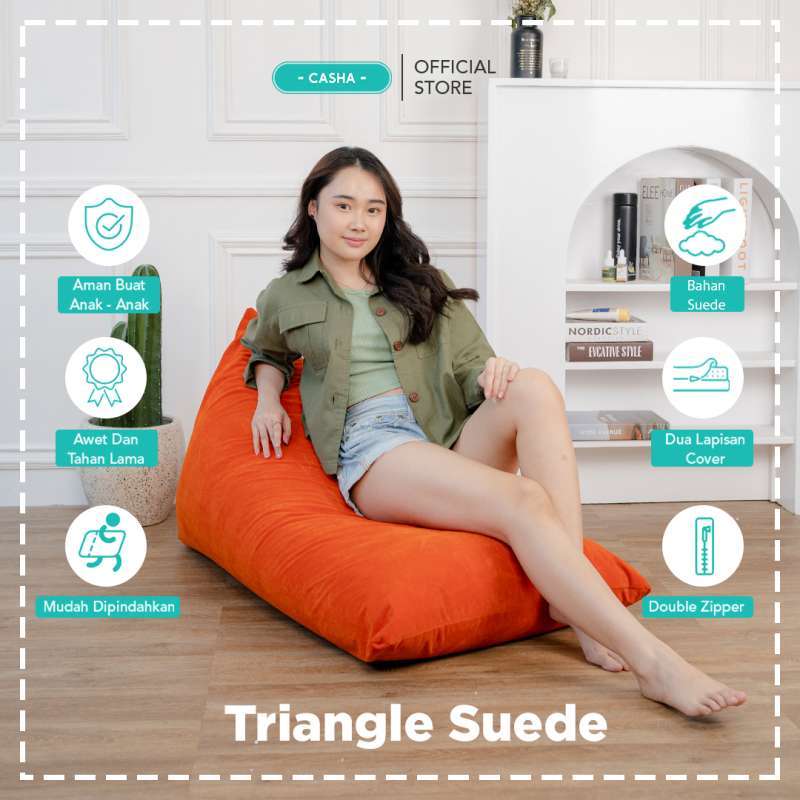 CASHA Bean Bag Triangle Suede Size Medium