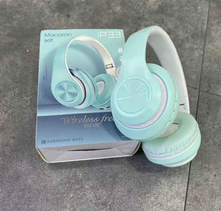 Jual Headset Headphone Bluetooth Bando Inpods Macaron P33 BIRU