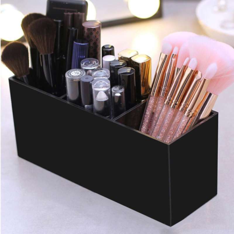 Jual Makeup Brush Holder Organizer 3 Slot Acrylic Cosmetics Brushes Storage Online November 2020 Blibli Com