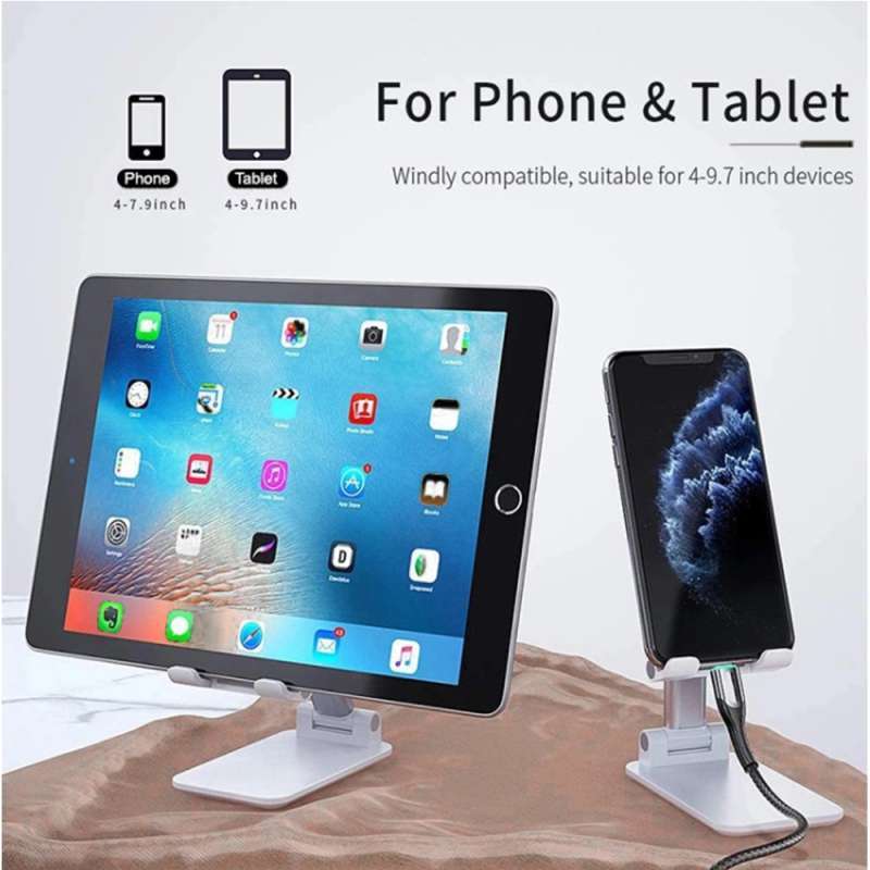Jual T4 Folding Desktop Smartphone Holder Hp Tablet Ipad Stand Di Meja Liftable Dan Foldable Online November 2020 Blibli