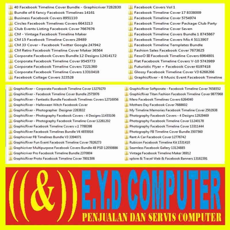 desain template facebook cover bundle editing photoshop