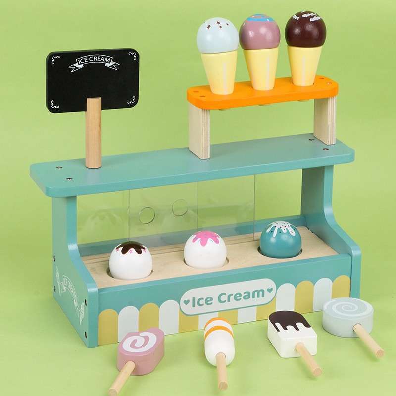 Jual Wooden Toys Kabi Ice Cream, Stand Cake &tea Set Afternoon