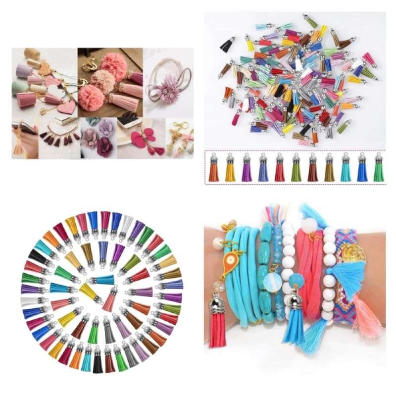 Jual 240 Pieces Keychain Tassels Bulk Multicolored Faux Leather Tassel Pendants Diy Online Desember 2020 Blibli