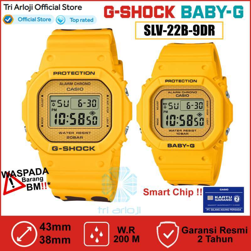 Casio G SHOCK BABY G SLV 22B 9DR Jam Tangan Couple Digital Kuning Madu GSHOCK BABYG SLV 22B 9 SLV22B