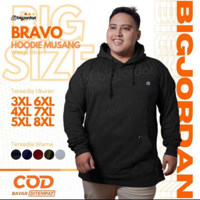 Bigjordan Sweater Hoodie Pria Big Size 3Xl 4Xl 5Xl 6Xl 7Xl 8Xl Varela