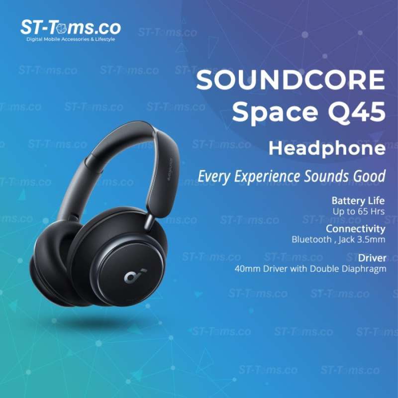 Promo Anker Soundcore Q20i / Q 20i Hybrid ANC Headphone Bluetooth AUX A3004  - Black - Jakarta Utara - St-toms.co