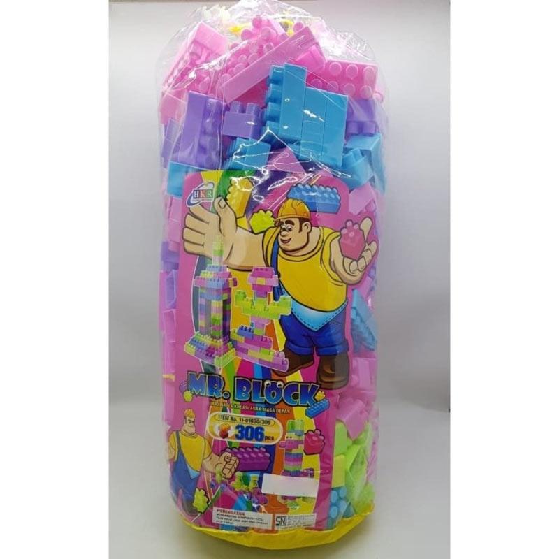Mainan Lego Mr Block 306 pcs Edukasi Brick Anak Jumbo Edukatif