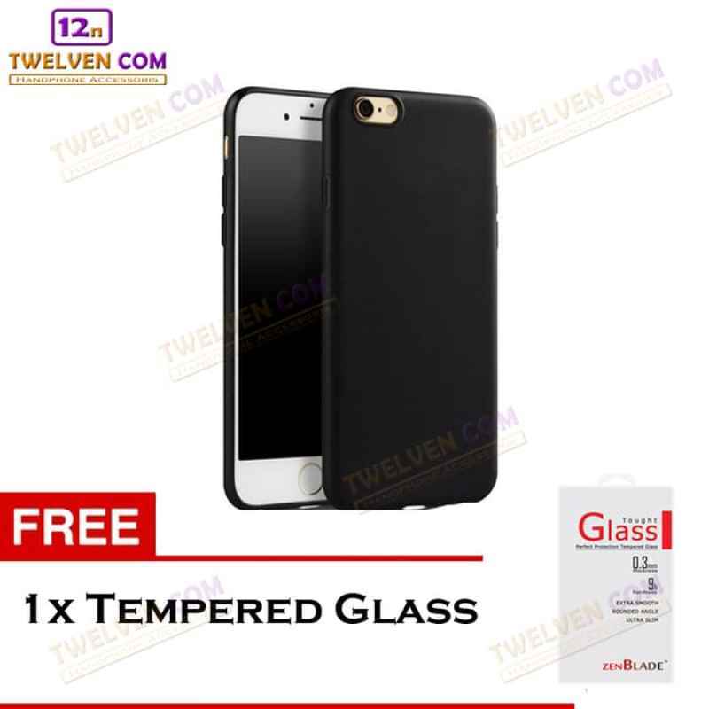 Case Slim Matte For iPhone Series Free Tempered Glass