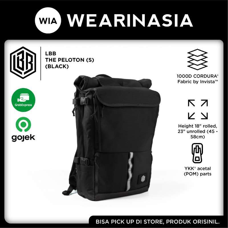 Life Behind Bars LBB )The Peloton Small Rolltop Backpack Tas Ransel Black - Main Image