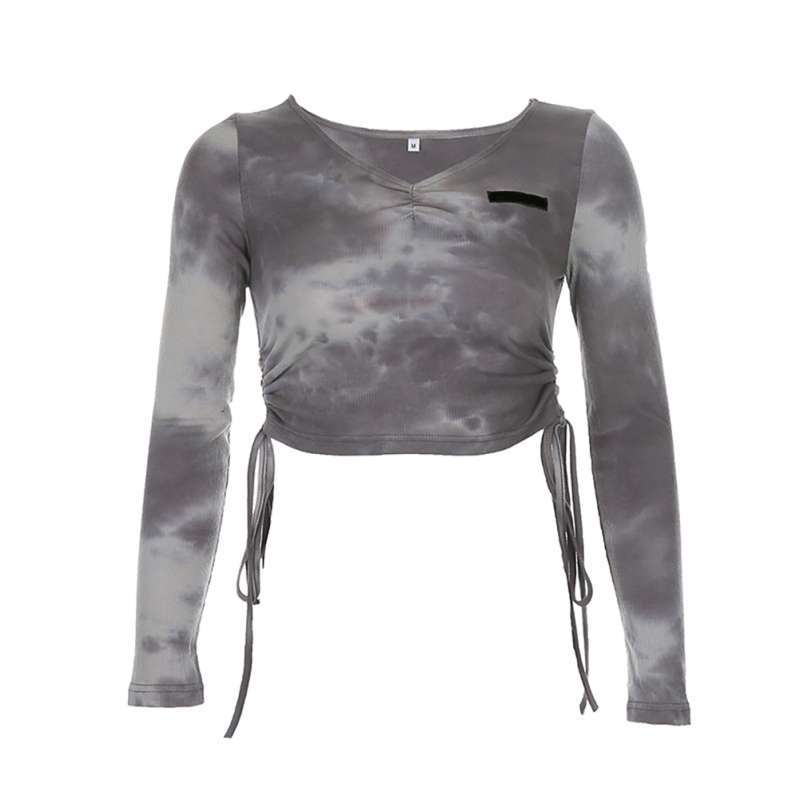 Bluelans Women Sexy Tie Dye Long Sleeve 