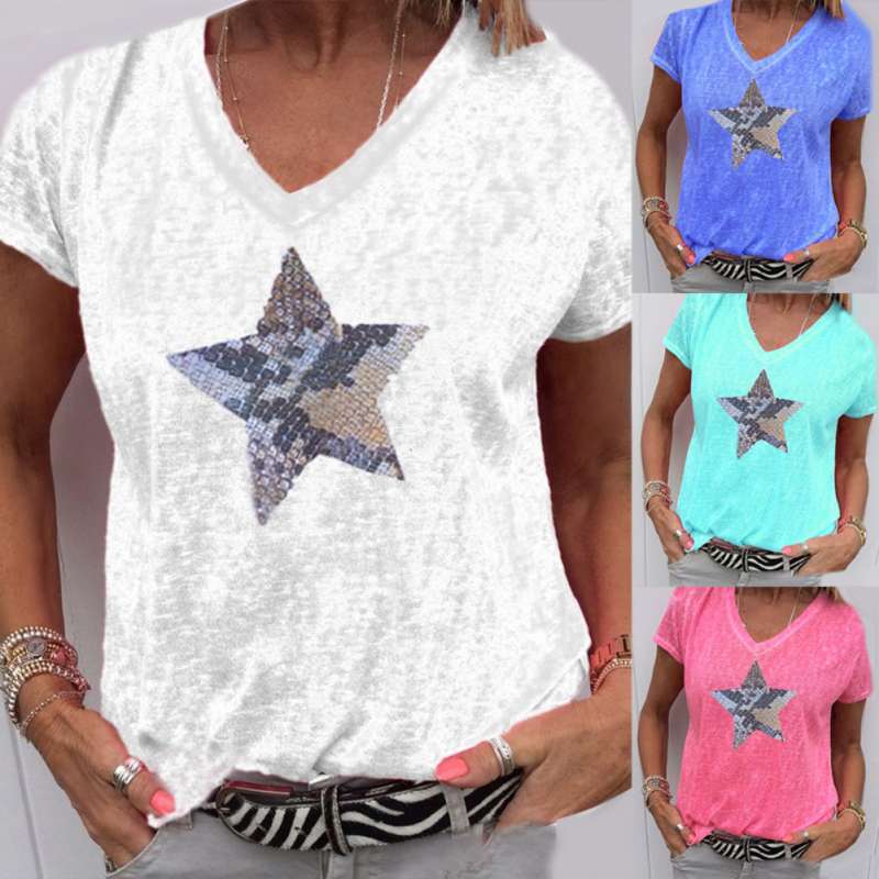 Bluelans Women Stylish Summer T-shirt V 