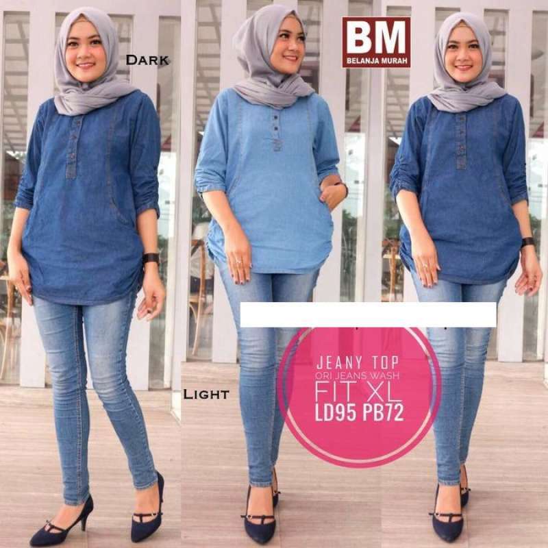Promo Jeany Top Baju Jeans Wanita Baju Tunik Di Seller Aurel Babyshop Kota Tangerang Selatan Banten Blibli