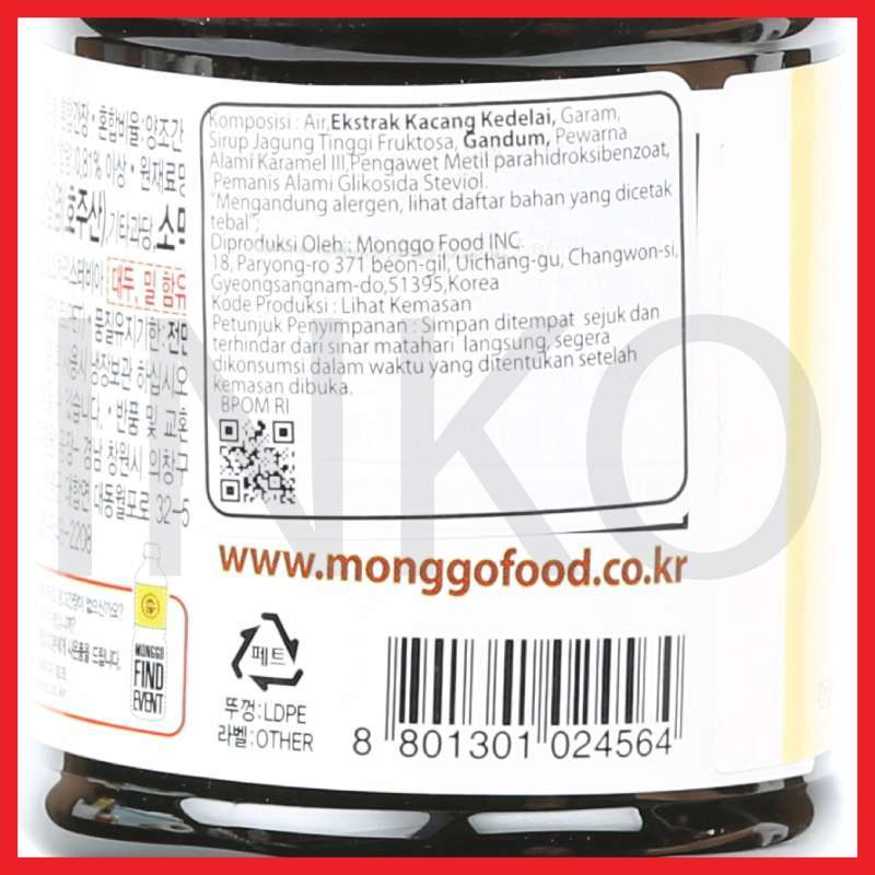 Jual MONGGO JIN GAN JANG SOY SAUCE 500ML di Seller inko - Kab ...