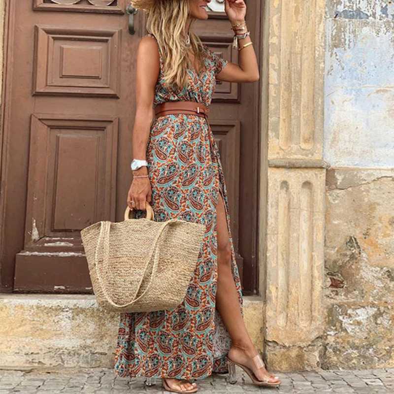Promo Bluelans Boho Women Deep V Neck 