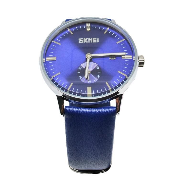 Skmei 9083CL Casual Men Leather Strap Watch - Blue