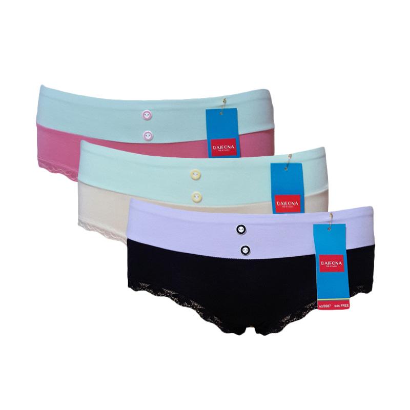 Daifona 99871 Ladies Celana Dalam - Multicolour [3 Pcs]