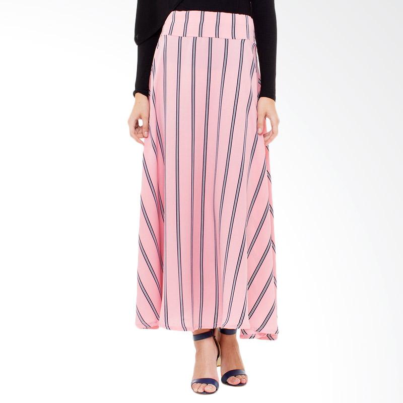 JV Hasanah Simply Stripey Skirt - Pink