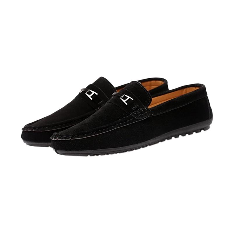 OEM - MSID - Sepatu Pria Casual Loafers Shoes 02 - Black