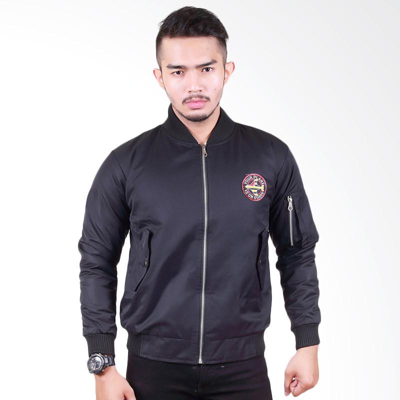 Mr.Bee Air Force Pilot Patches Bomber Jacket - Black