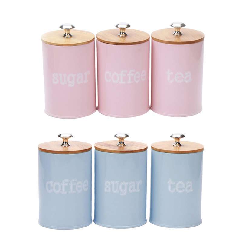 Jual Set Of 6 Metal Canisters Jars Sealed Tins Kitchen Grain Storage Container Terbaru Juni 2021 Blibli