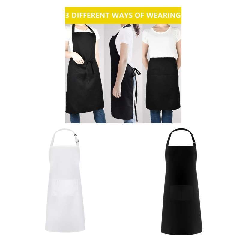 BC4309 Pack of 2 Dennys Adults Unisex Catering Waist Apron With Pocket 